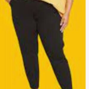 NWT LEA & VIOLA Curve Plus Size Black Drawstring Pants 3X